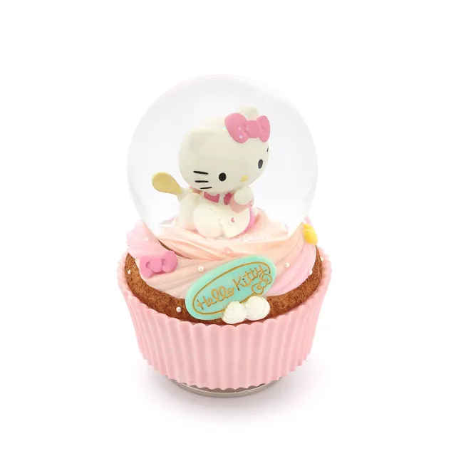 【JARLL 讚爾藝術】Hello Kitty 甜點 水晶球音樂盒(生日禮物 情人禮物 閨蜜禮物)