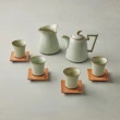【安達窯】汝窯翠荷 - 泰然茶組 - 10件組禮盒裝(茶壺+茶海+茶杯+杯托)