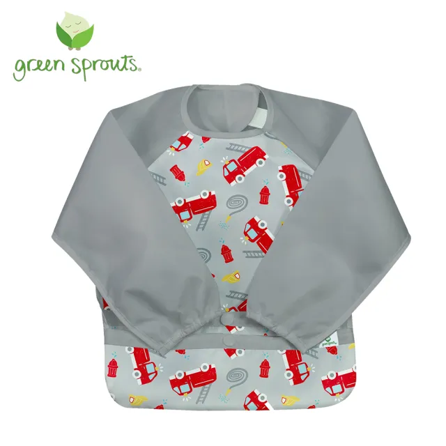【green sprouts】長袖圍兜兜 12至24個月(提供寶寶全覆蓋的防水保護)