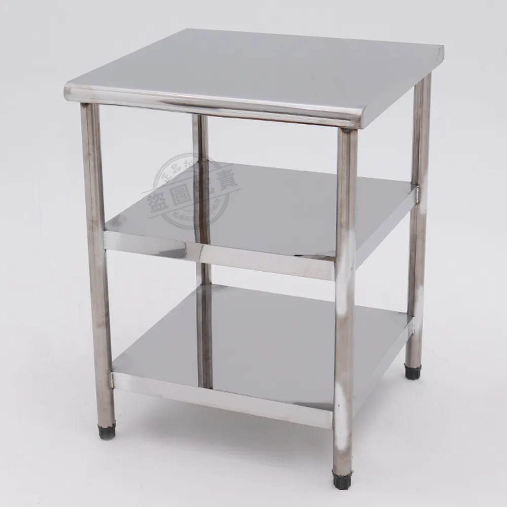 【Abis】豪華升級版60X60CM三層圓角430不鏽鋼桌/料理桌/工作桌/工作台/流理台(2尺X2尺)
