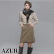【AZUR】英倫學院風壓褶造型格紋短裙-2色