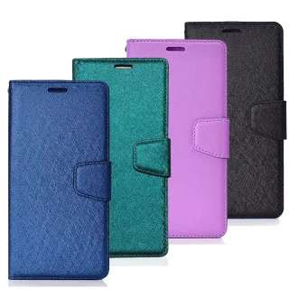 Samsung Galaxy A22 5G 月詩蠶絲紋時尚皮套-藍綠紫黑