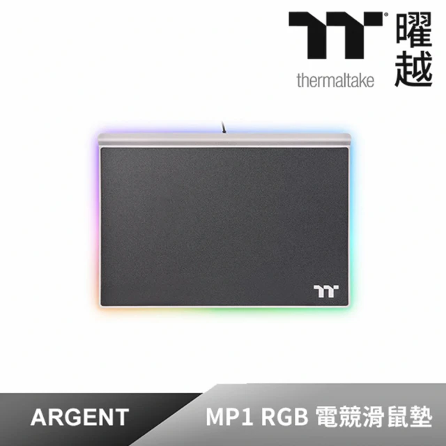 【Thermaltake 曜越】幻銀 ARGENT MP1 RGB 電競滑鼠墊(GMP-MP1-BLKHMC-01)