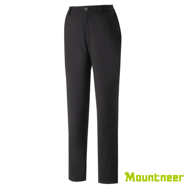 【Mountneer 山林】女 彈性抗UV窄管長褲-黑灰 31S20-17(休閒下著/休閒褲/薄長褲)