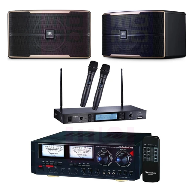 【AudioKing】HD-1000+TEV TR-5600+JBL Pasion 8 卡拉OK套組(擴大機+無線麥克風+懸吊式喇叭)