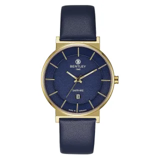 【Bentley 賓利】Gentle Glamour系列 簡約手錶(藍/金 BL1855-10MKNN)