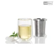 【AdHoc】德國雙層玻璃茶杯附不銹鋼濾茶器(耐熱雙層玻璃杯+泡茶器)