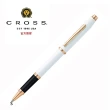 【CROSS】新世紀系列 珍珠白亮漆玫瑰金色鋼珠筆(AT0085-113)