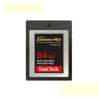 【SanDisk 晟碟】專業用超極速 64GB ExtremePro Cfexpress Card Type B(極速1500MB/秒 原廠有限永久保固)