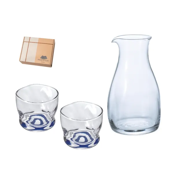【ADERIA】日本蛇目清酒壺杯組 一壺二杯禮盒組 DB-2204-3(清酒壺)