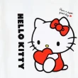 【小禮堂】Hello Kitty 休閒棉質圓領長袖上衣  大學T 衛衣 T-shirt T恤 《白  直LOGO》