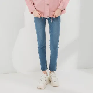 【Hang Ten】女裝-環保再生紗-SLIM FIT修身中腰丹寧褲-淺藍