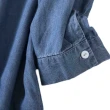 【MsMore】天絲薄款牛仔七分袖V領修身顯瘦中長版襯衫上衣#110117(深藍色)