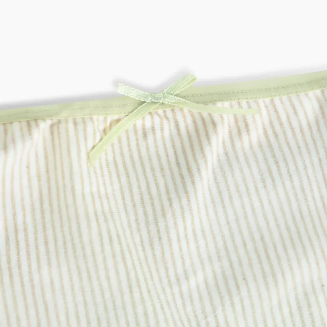 【Gennies 奇妮】天然原棉孕婦高腰內褲(條紋綠GB30)