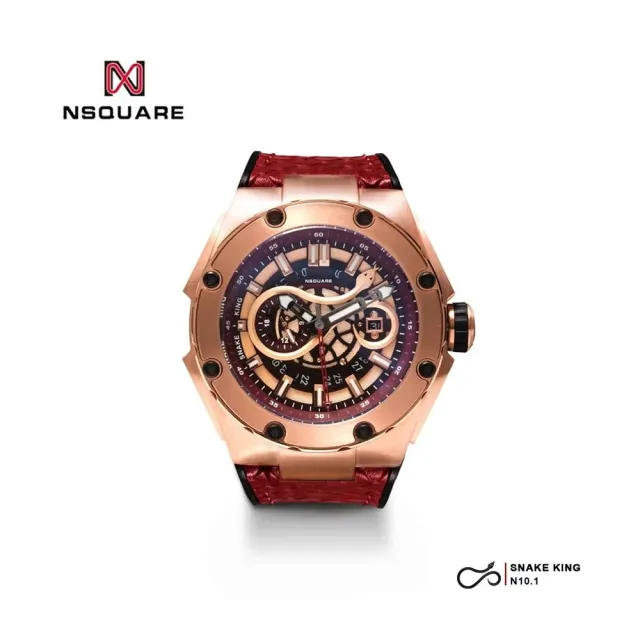 【NSQUARE】SNAKE KING系列 尊爵紅蛇紋自動機械腕錶 G0471-N10.1