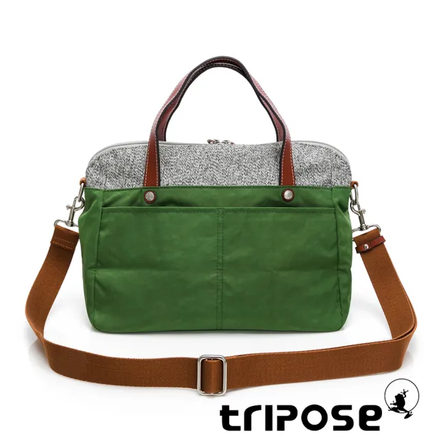 【tripose】漫遊系列岩紋玩色兩用手提背包(草地綠)
