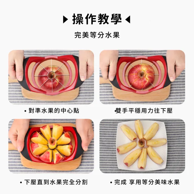 【廚房用具】不鏽鋼水果切片器(切水果 水果刀 去果核 分割器 蔬果切片 切蛋器 備料用具 蘋果 梨子)