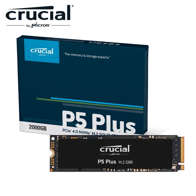 Crucial 美光】P5 Plus 2TB PCIe M.2固態硬碟(讀：6600M/寫：5000M 