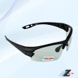 【Z-POLS】搭載寶麗來頂級淺灰偏光抗UV400運動太陽眼鏡(消光帥氣黑淺色偏光)