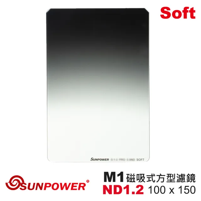 【SUNPOWER】M1 100x150 SOFT ND 1.2 軟式漸層 磁吸式方型濾鏡