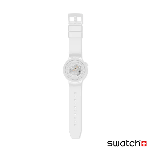 【SWATCH】生物陶瓷BIG BOLD系列手錶C-WHITE 白 男錶 女錶 瑞士錶 錶(47mm)