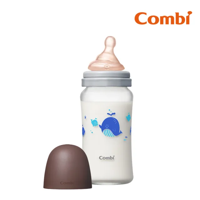 【Combi官方直營】真實含乳寬口玻璃奶瓶(240mlx3+120mlx1)