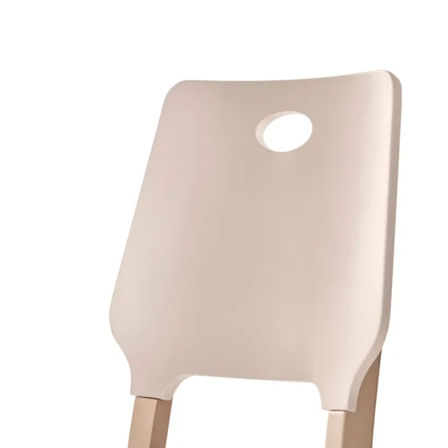 【hoi! 好好生活】林氏木業時尚簡約餐椅 LS159 兩入組-玫瑰金色