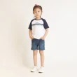 【Lee 官方旗艦】童裝 短袖T恤 / 撞色連袖 深海藍 標準版型(LL20019866T)