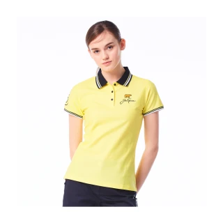 【Jack Nicklaus 金熊】GOLF女款素面吸濕排汗POLO衫/高爾夫球衫(黃色)