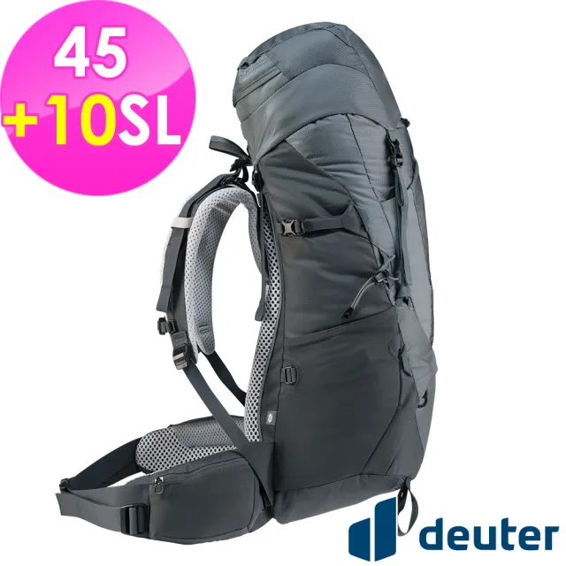 【deuter】AIRCONTACT LITE 45+10SL拔熱式透氣背包(3340421深灰/黑/長途登山包/自助背包客/休閒旅遊包)