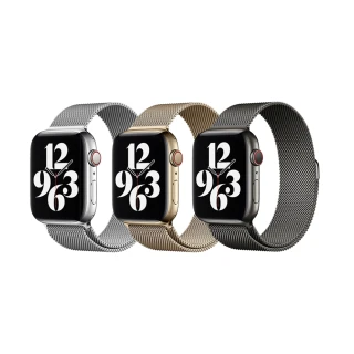 【WiWU】Apple Watch S7/S6/SE/5/4/3 米蘭不銹鋼系列錶帶-42/44/45MM通用(土豪金/銀色/黑色)