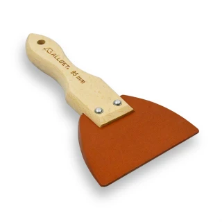 【ALLGET】日式木柄橡膠刮刀-95mm(軟刮刀 汽車板金/木器家具補土 刮漆 除水 不傷表面)