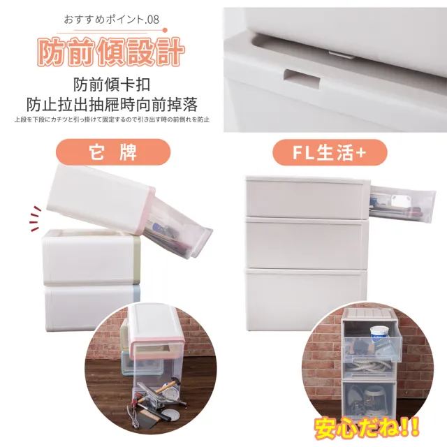 【FL 生活+】基本款-抽屜安全卡扣耐重可疊加收納箱(32公升)