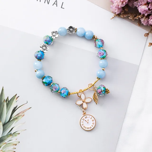 【I.Dear Jewelry】韓國幾何個性潘朵拉風格琉璃珠手鍊(4色)