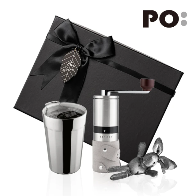 【PO:】棱角保溫杯咖啡二件禮盒組(棱角保溫杯-銀/咖啡磨2.0)
