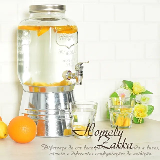 【Homely Zakka】享樂食光大容量浮雕玻璃桶調酒/飲料桶_2款任選(贈金屬飲料架/桶)