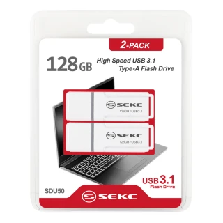 【SEKC】128GB USB3.1 Gen1高速隨身碟SDU50(2入包裝)