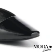 【MODA Luxury】簡約時尚U型剪裁穆勒高跟拖鞋(黑)