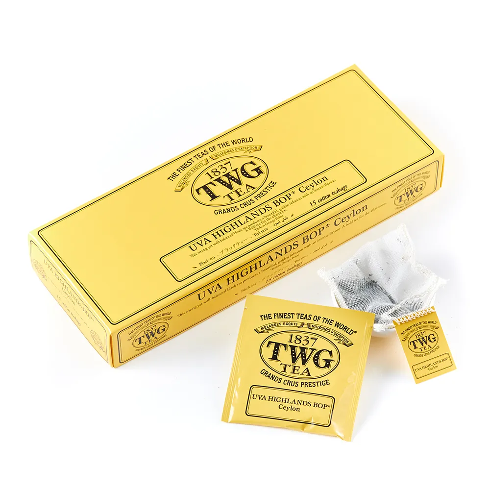 【TWG Tea】手工純棉茶包 烏瓦高地 15包/盒(Uva Highland-Ceylon BOP;黑茶)