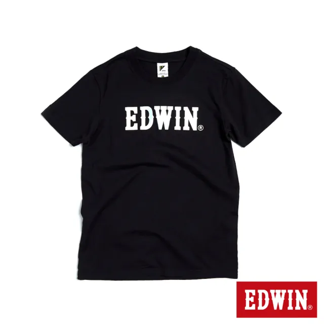 【EDWIN】男裝 EFS雷射光LOGO短袖T恤(黑色)