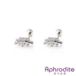 【Aphrodite 愛芙晶鑽】小落葉美鑽造型316L鈦鋼耳釘耳環