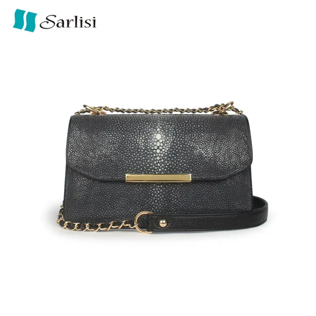 【Sarlisi】泰國新款女包珍珠魚皮側背包真皮女包斜背包女士鏈帶包