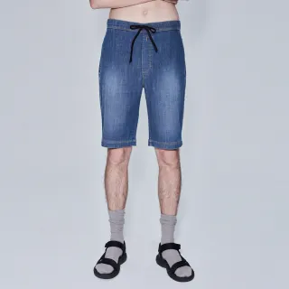 【BRAPPERS】男款 HM-中腰系列-鬆緊帶造型彈性五分褲(藍)