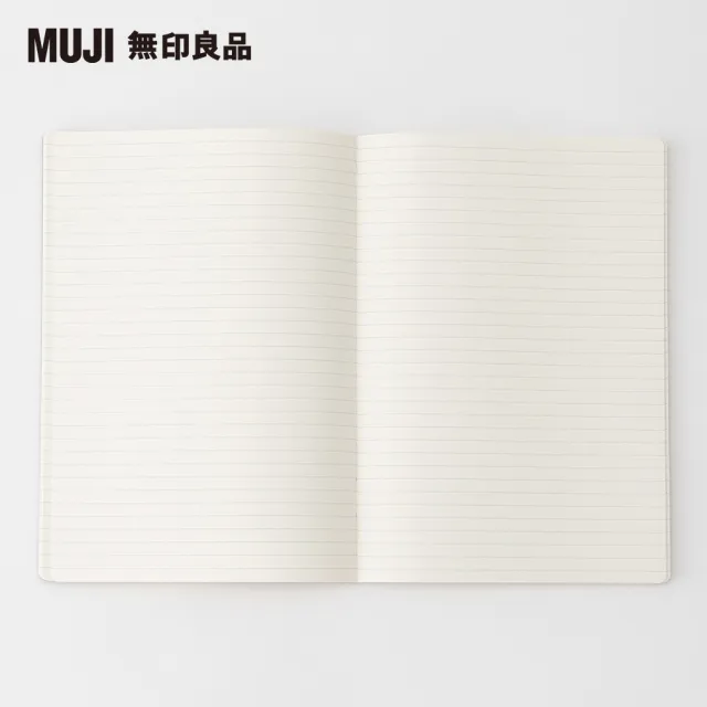 【MUJI 無印良品】上質紙易開筆記本/橫線/80張.A5.黑