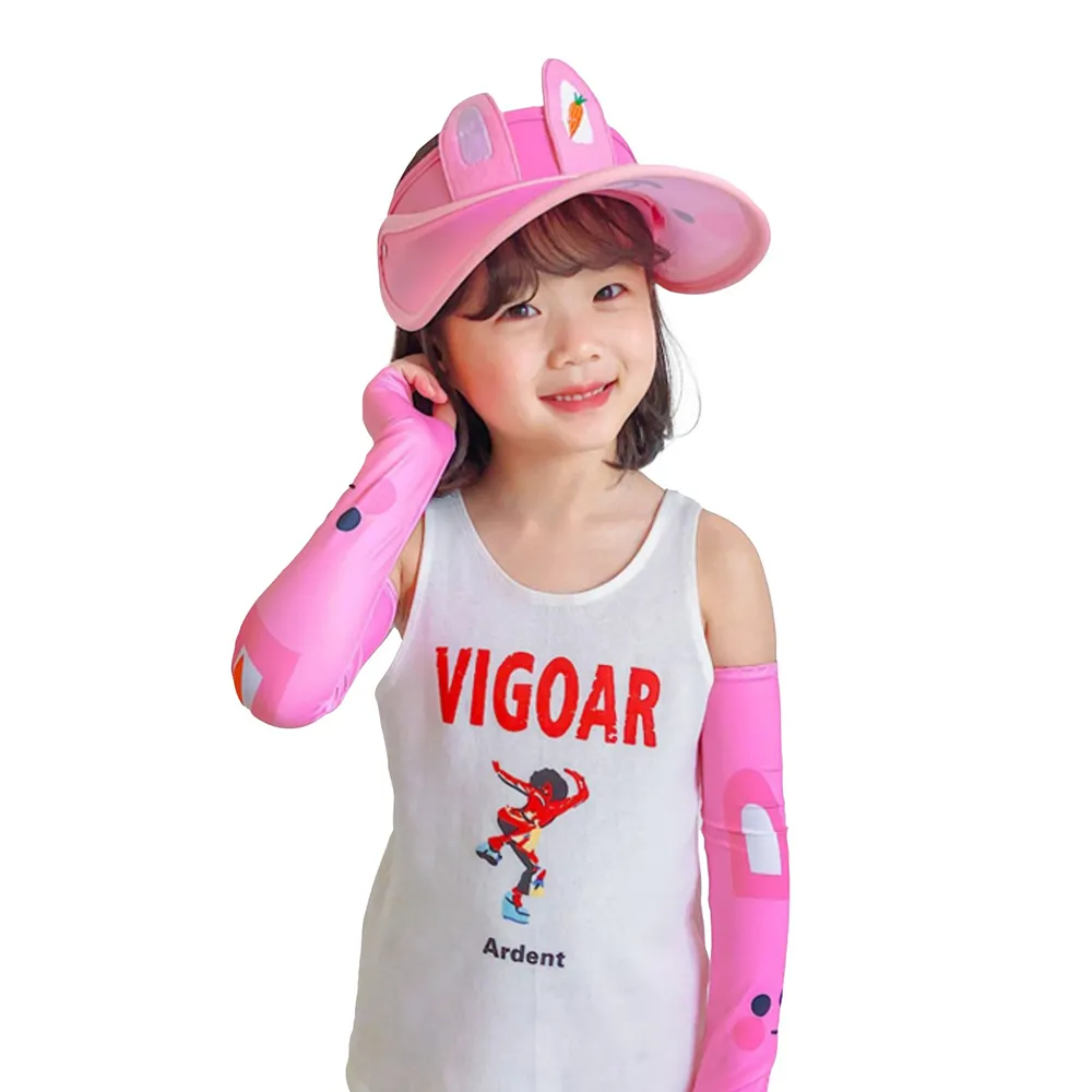 【JAR 嚴選】兒童遮陽帽 兒童涼感防曬遮陽帽(超涼感 戶外 遮陽帽 送袖套)