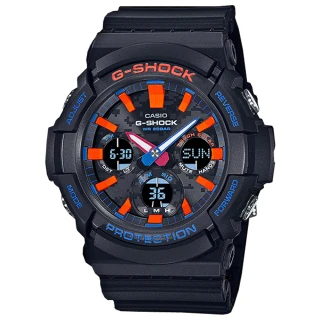 【CASIO 卡西歐】G-SHOCK 雙顯指針 男錶 矽膠錶帶 防水200米(GAS-100CT-1A)
