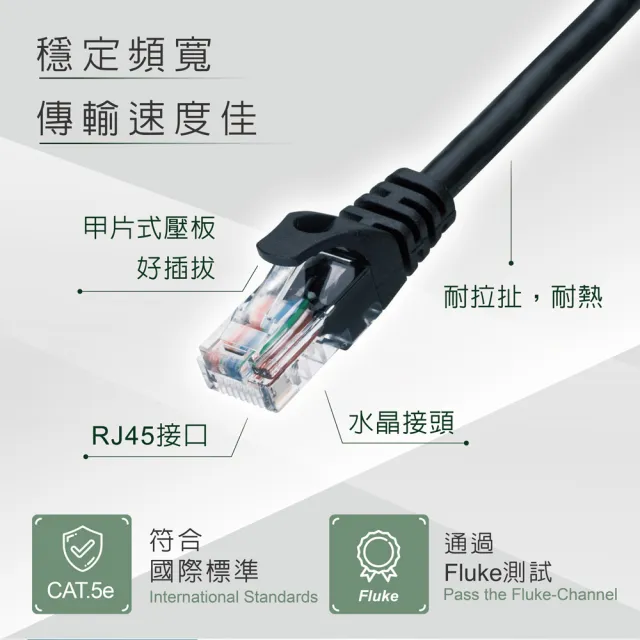 【RASTO】CAT5E 1.5M 網速100MBPS網路線 REC1