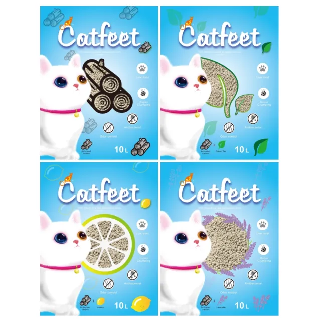 【CatFeet】低粉塵抗菌凝結貓砂 10L/7kg（凝結型貓砂）