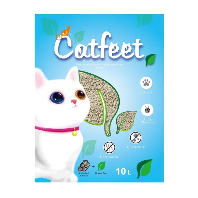 【CatFeet】低粉塵抗菌凝結貓砂 10L/7kg（凝結型貓砂）