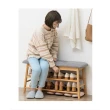 【Ashley House】楠竹系列-雙層穿鞋椅凳鞋架-含翻蓋式坐墊